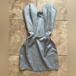 Pretty Little Thing Light Blue Corset Dress Strapless Size 0